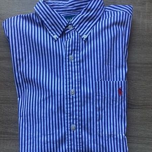 Polo ralph luaren navy blue strip dressing shirt